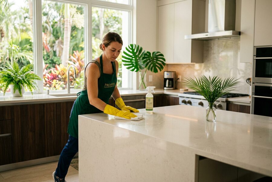 Deep cleaning a modern Florida kitchen